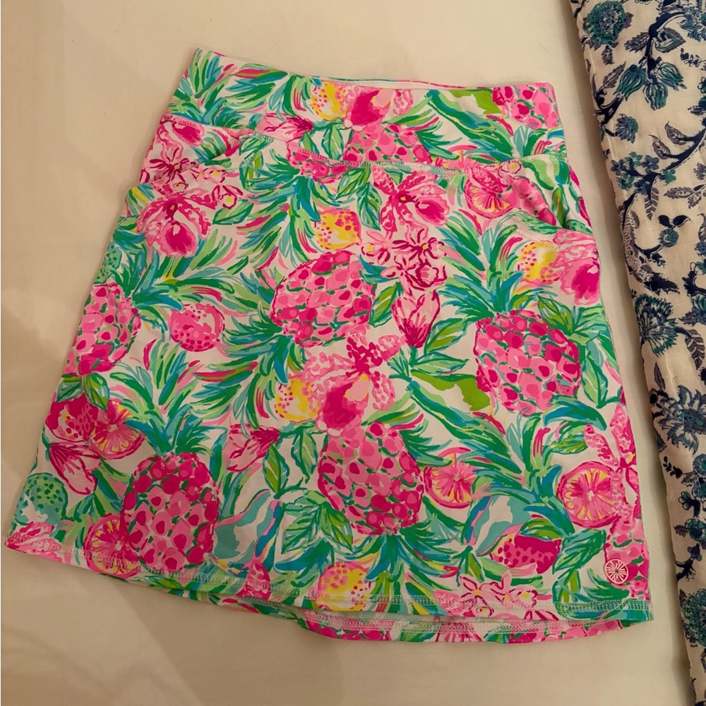 Lilly Pulitzer Vibrant Floral Athletic Tennis Skirt - Pink and Green
